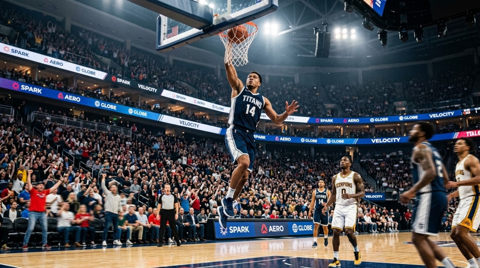 AI-generated basketball athlete used for this website mock-up